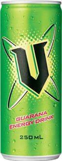 V revisión de bebida energética